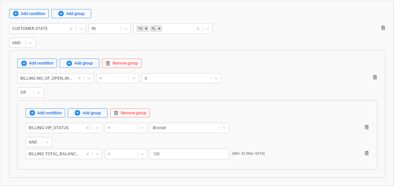 task parameters grouping