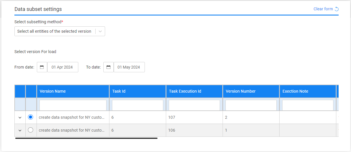 data version