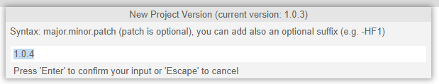 version tag popup
