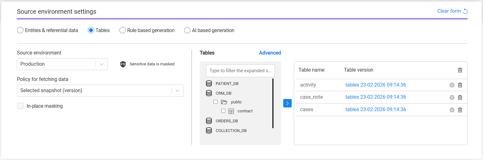 source-tables with versions