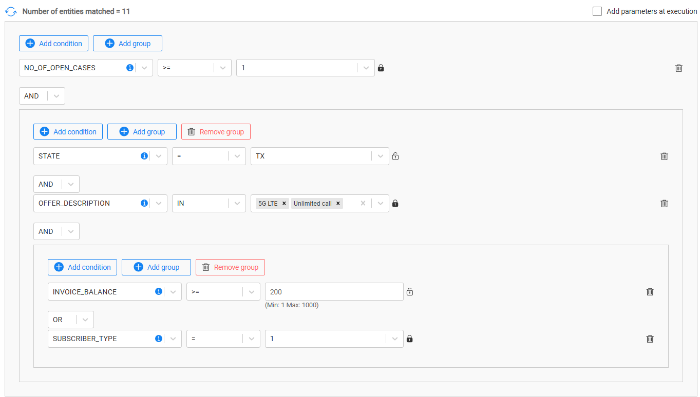 task parameters grouping
