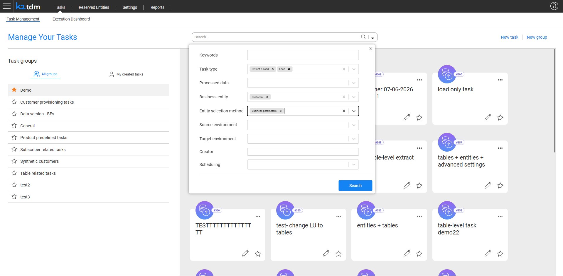 Advanced filter panel