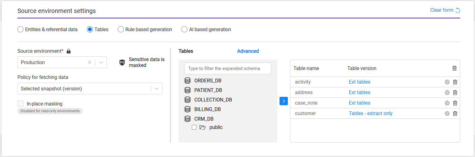 source-tables with versions